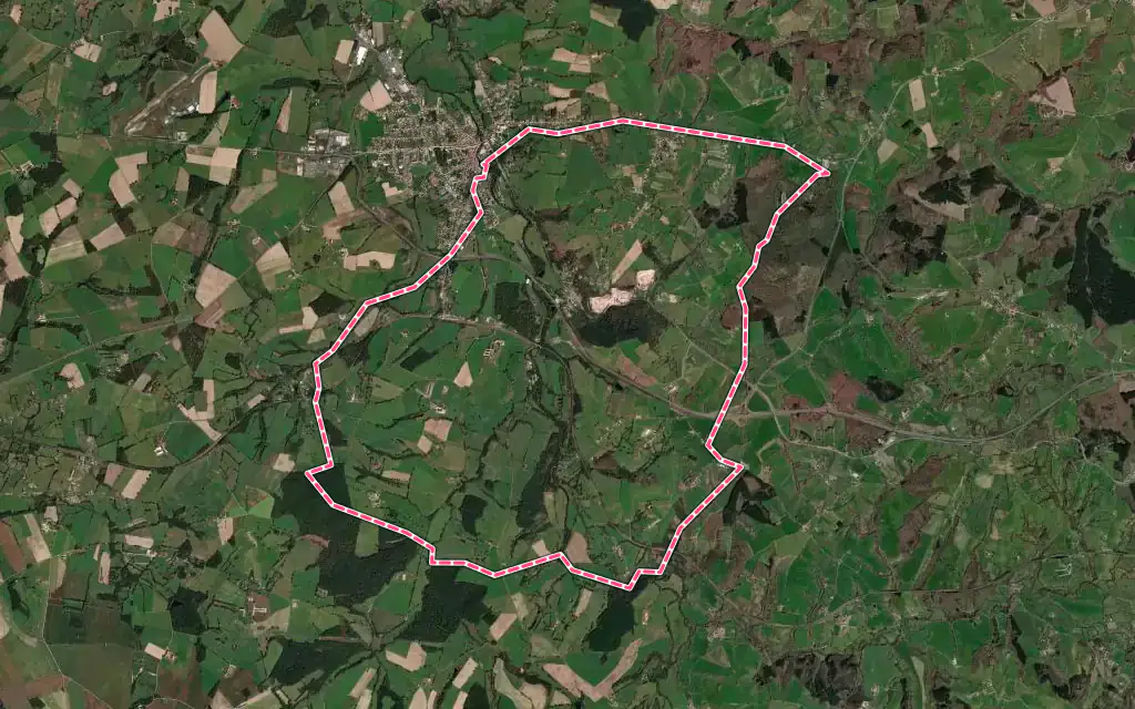 Vue satellite de Saint-Prix avec ses contours administratifs