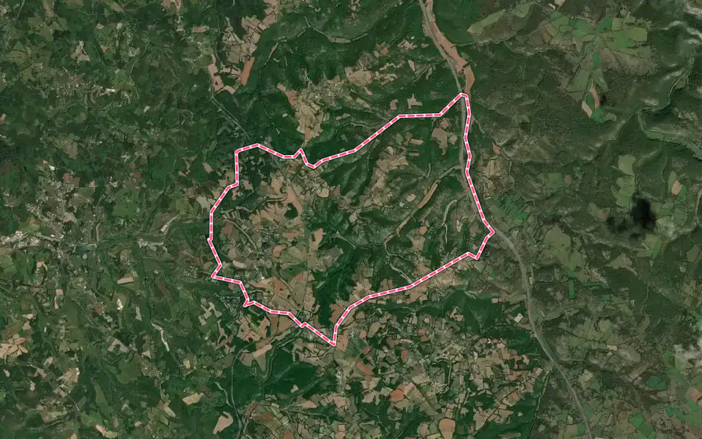 Vue satellite de Saint-Projet avec ses contours administratifs