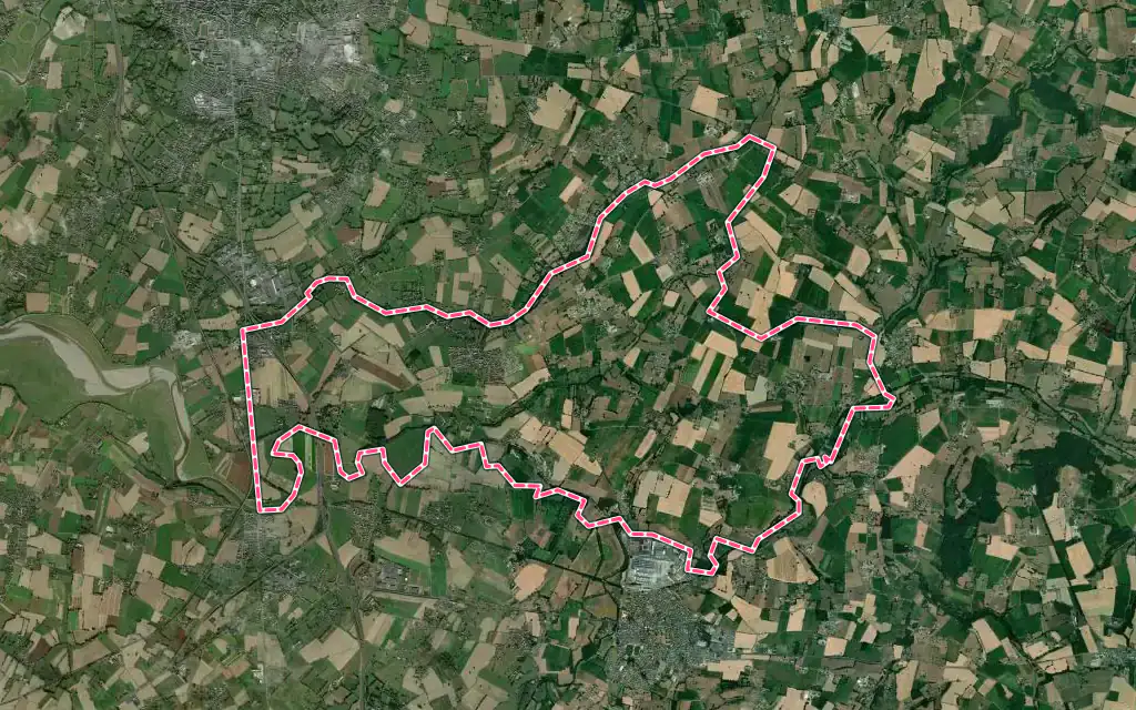 Vue satellite de Saint-Quentin-sur-le-Homme avec ses contours administratifs