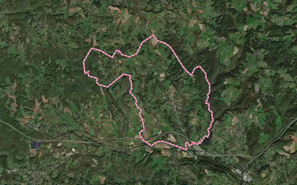 Vue satellite de Saint-Rabier avec ses contours administratifs