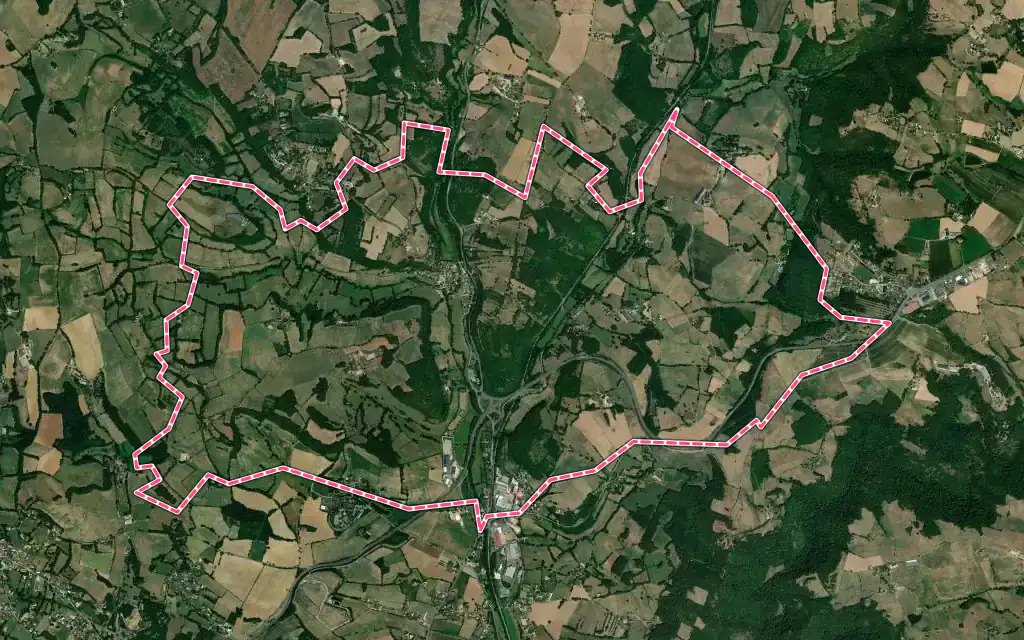 Vue satellite de Saint-Rémy avec ses contours administratifs