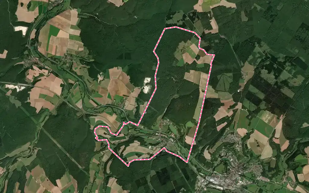 Vue satellite de Saint-Rémy avec ses contours administratifs