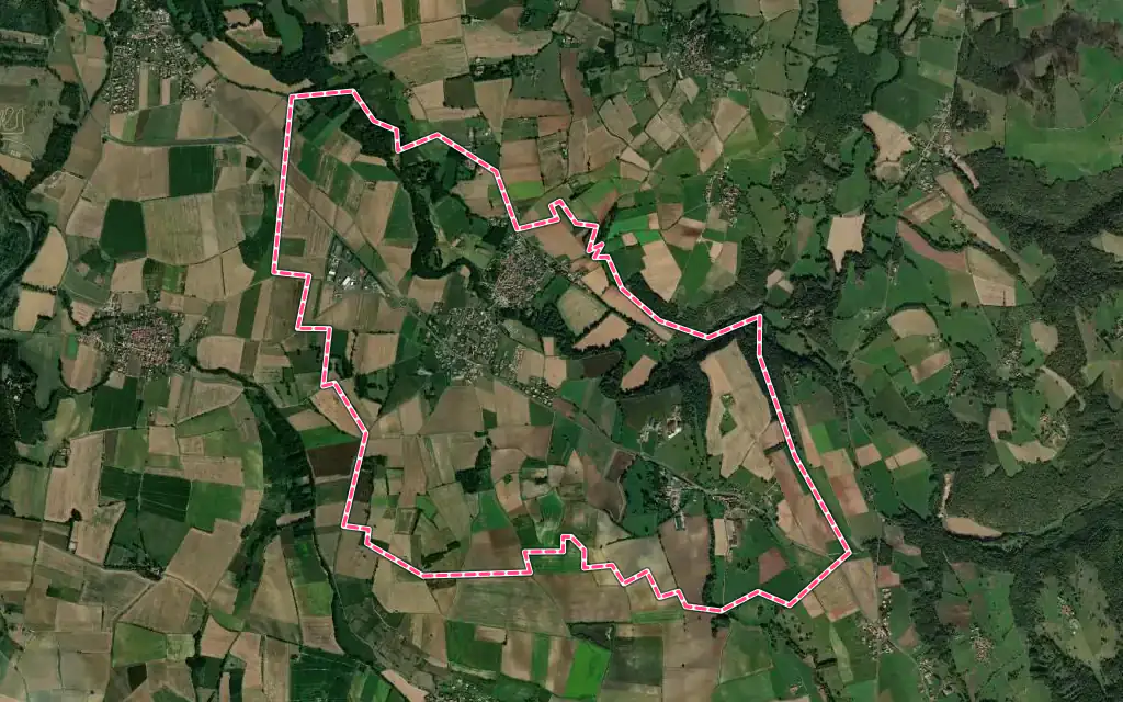 Vue satellite de Saint-Rémy-de-Chargnat avec ses contours administratifs