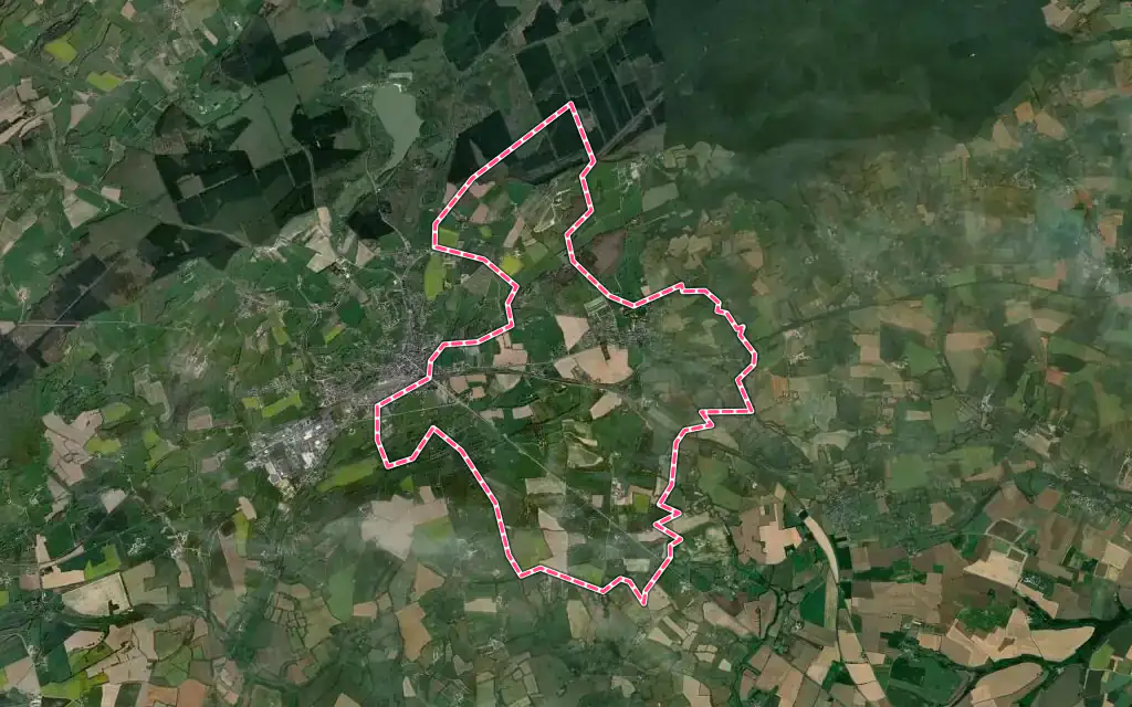 Vue satellite de Saint-Rémy-de-Sillé avec ses contours administratifs