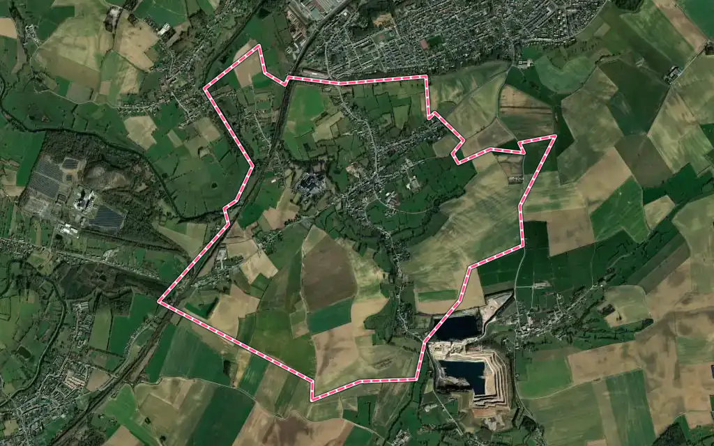 Vue satellite de Saint-Remy-du-Nord avec ses contours administratifs