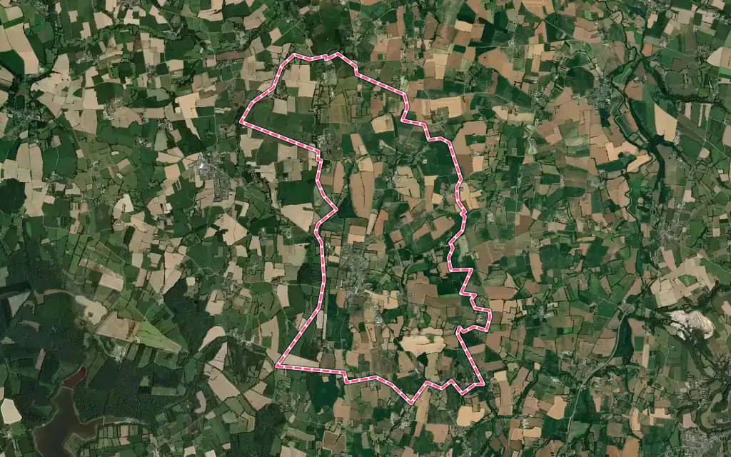 Vue satellite de Saint-Rémy-du-Plain avec ses contours administratifs