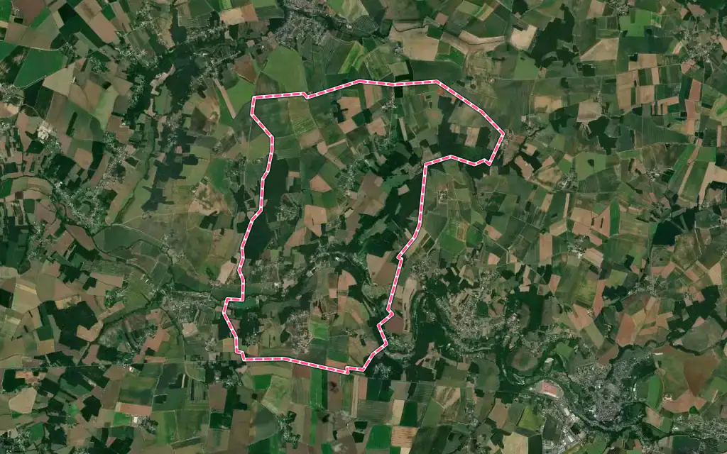 Vue satellite de Saint-Rémy-la-Vanne avec ses contours administratifs