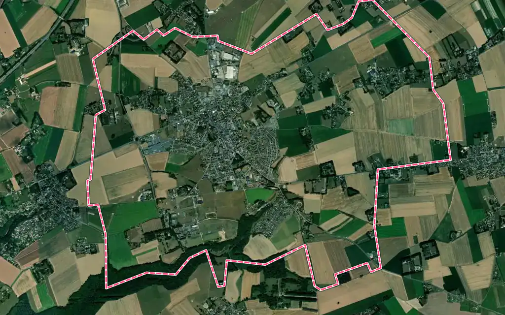 Vue satellite de Saint-Romain-de-Colbosc avec ses contours administratifs
