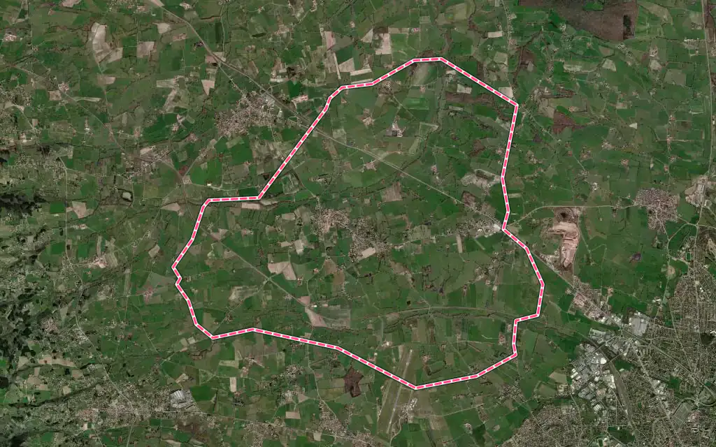 Vue satellite de Saint-Romain-la-Motte avec ses contours administratifs