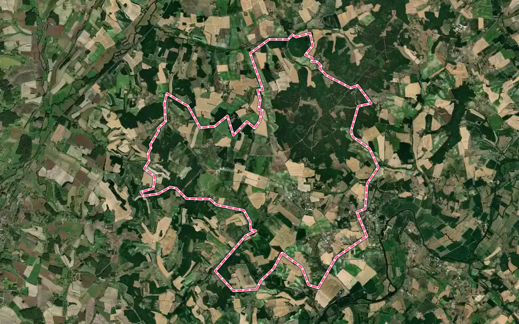 Vue satellite de Saint-Romain avec ses contours administratifs