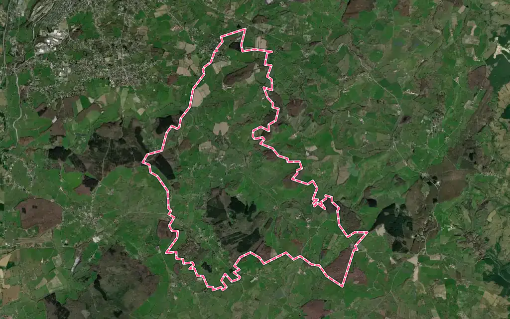Vue satellite de Saint-Romain-sous-Gourdon avec ses contours administratifs