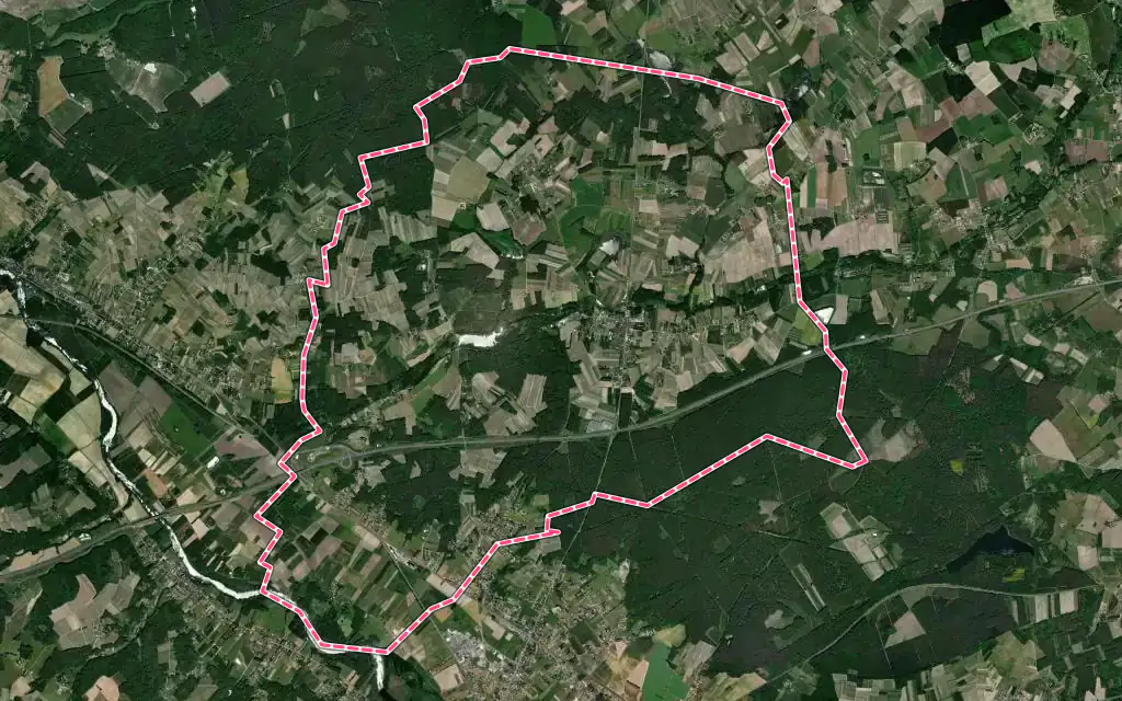 Vue satellite de Saint-Romain-sur-Cher avec ses contours administratifs