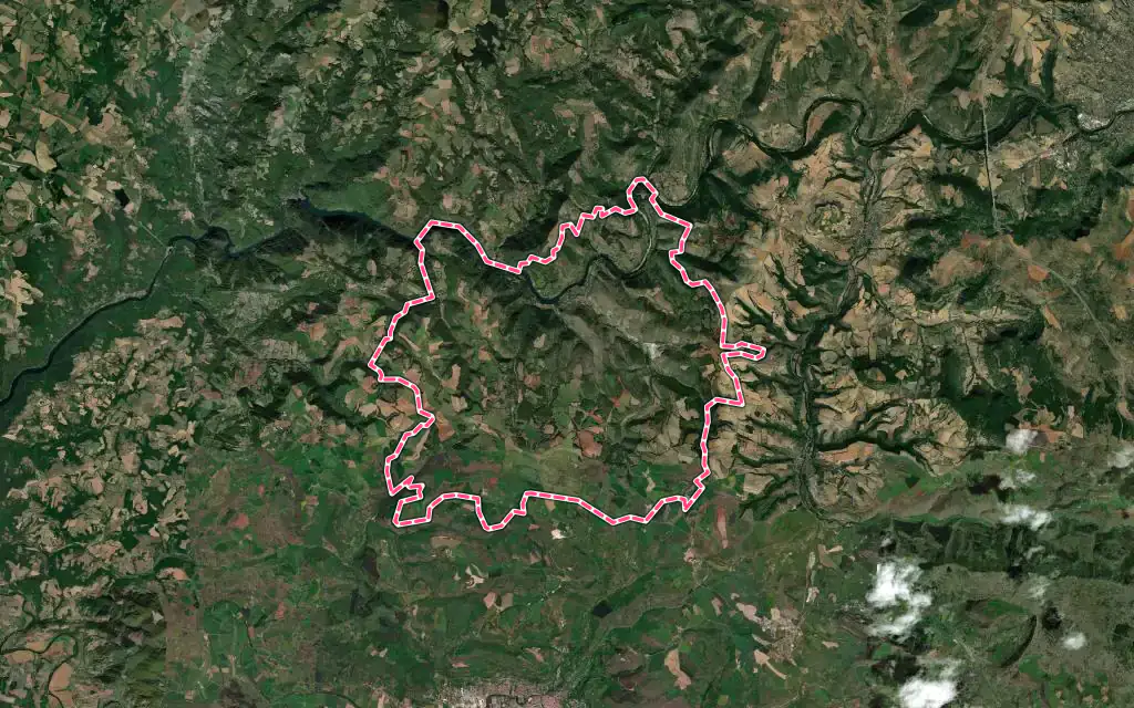 Vue satellite de Saint-Rome-de-Tarn avec ses contours administratifs