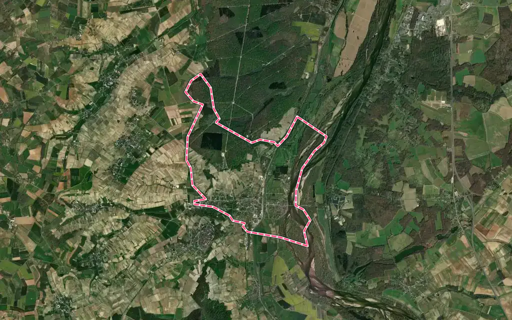 Vue satellite de Saint-Satur avec ses contours administratifs