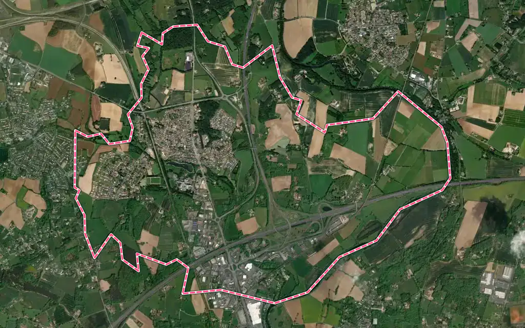 Vue satellite de Saint-Saturnin avec ses contours administratifs