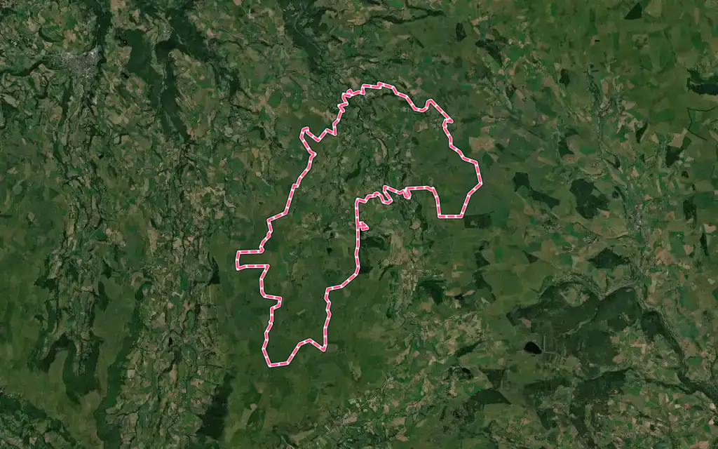 Vue satellite de Saint-Saturnin avec ses contours administratifs