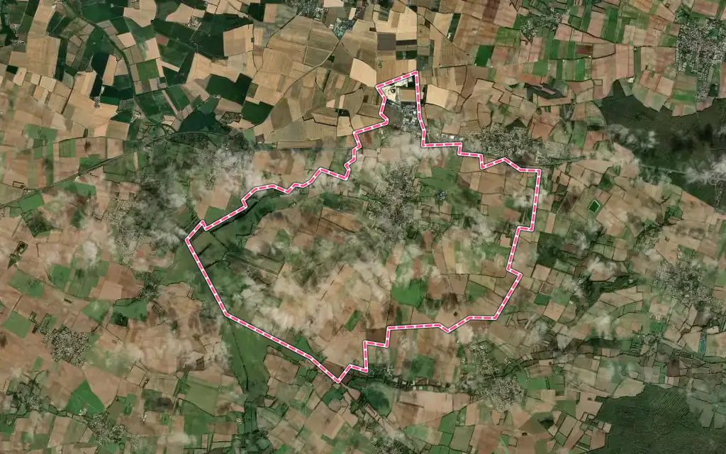Vue satellite de Saint-Sauveur-d'Aunis avec ses contours administratifs