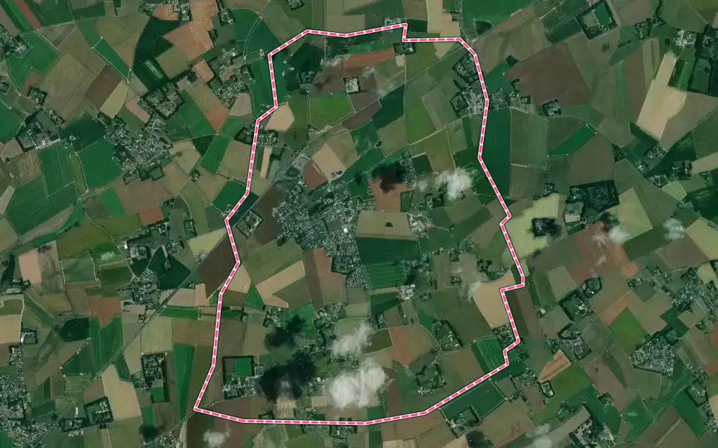 Vue satellite de Saint-Sauveur-d'Émalleville avec ses contours administratifs