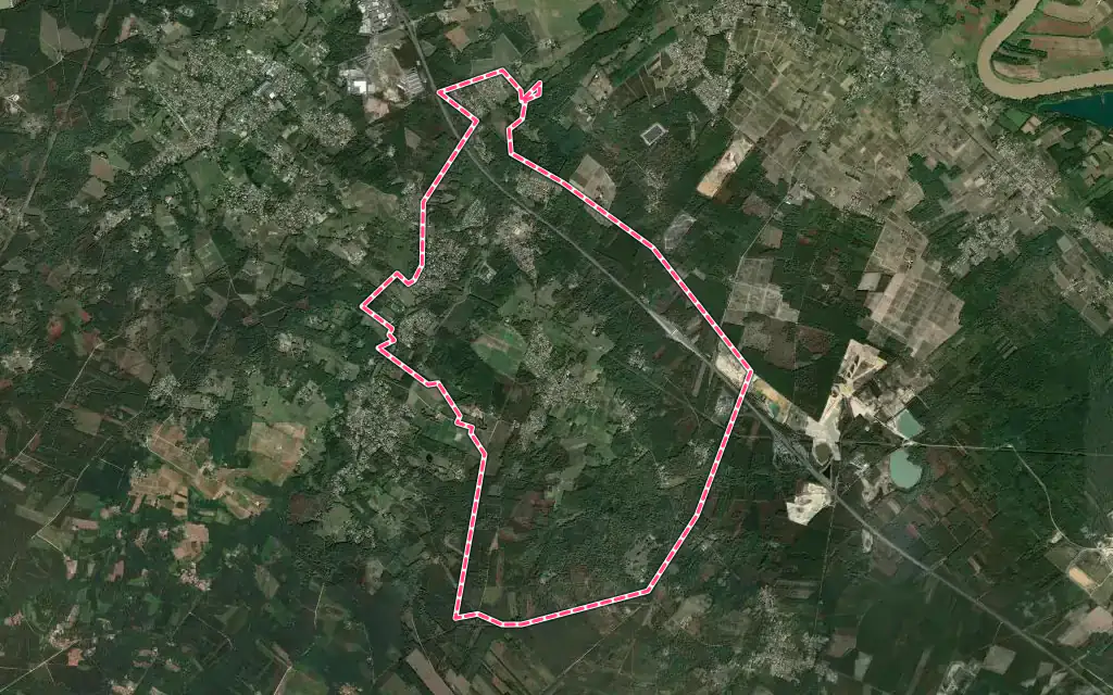 Vue satellite de Saint-Selve avec ses contours administratifs