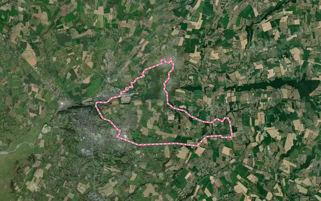 Vue satellite de Saint-Senier-sous-Avranches avec ses contours administratifs