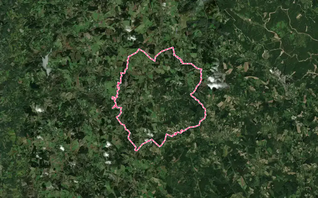 Vue satellite de Saint-Setiers avec ses contours administratifs