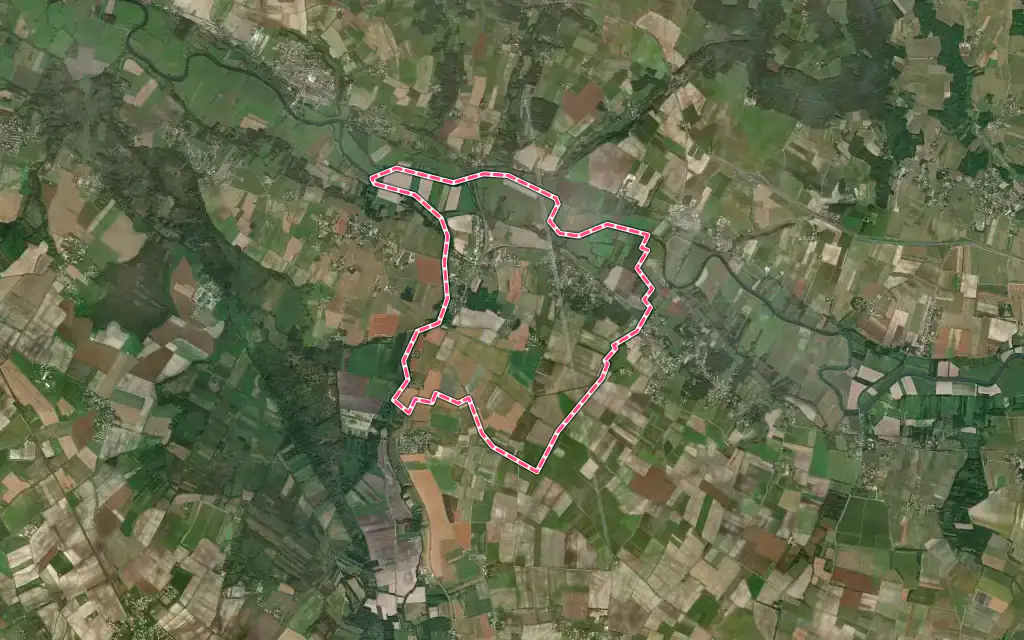 Vue satellite de Saint-Sever-de-Saintonge avec ses contours administratifs