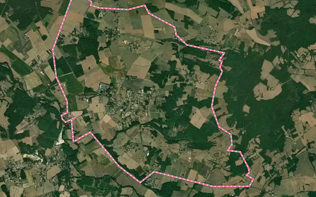 Vue satellite de Saint-Sornin avec ses contours administratifs