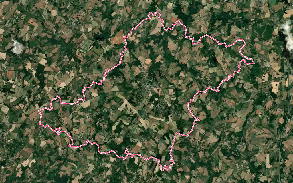 Vue satellite de Saint-Sornin-Leulac avec ses contours administratifs