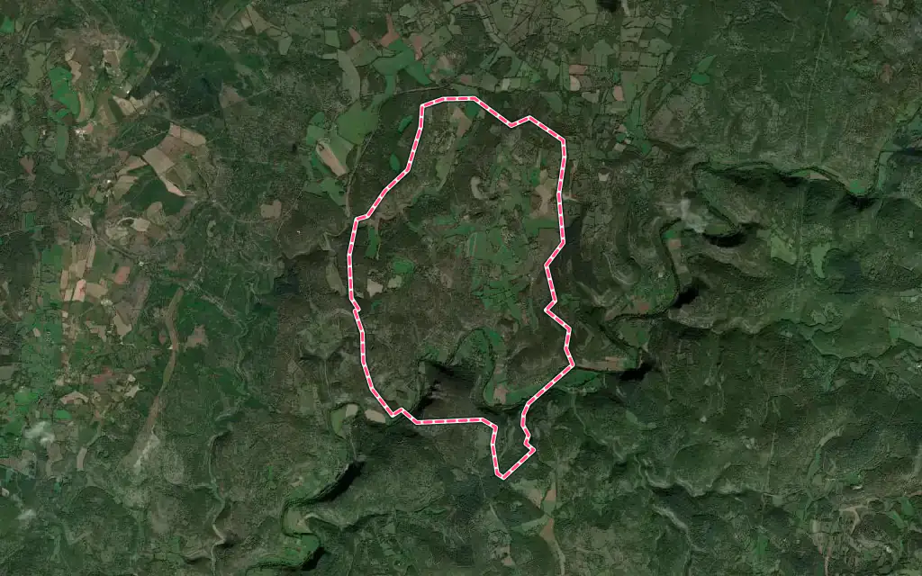 Vue satellite de Saint-Sulpice avec ses contours administratifs
