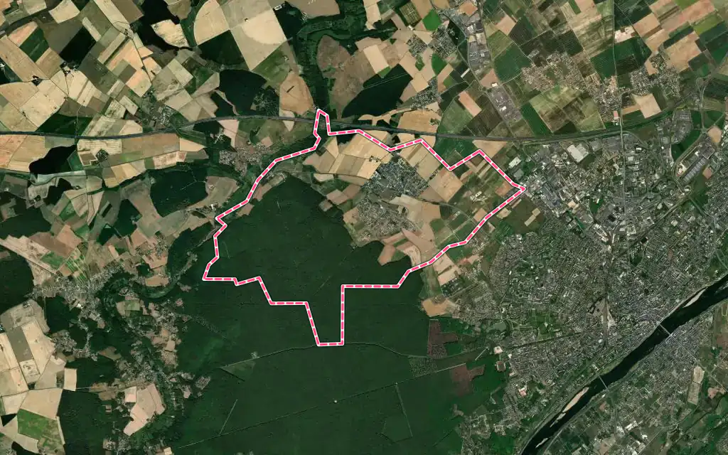 Vue satellite de Saint-Sulpice-de-Pommeray avec ses contours administratifs