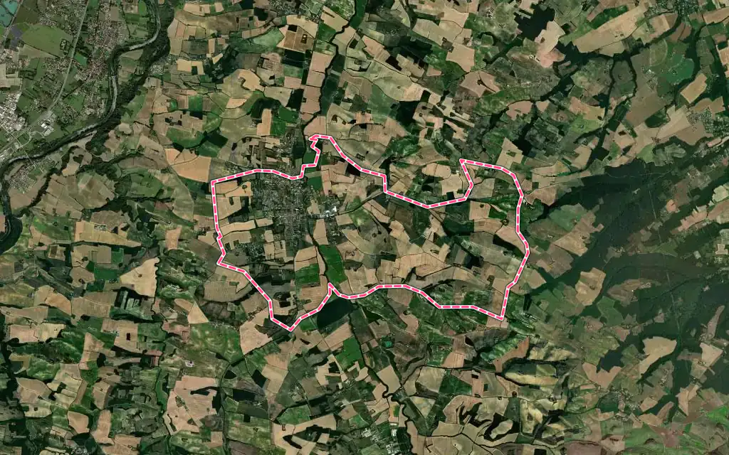 Vue satellite de Saint-Sulpice-sur-Lèze avec ses contours administratifs