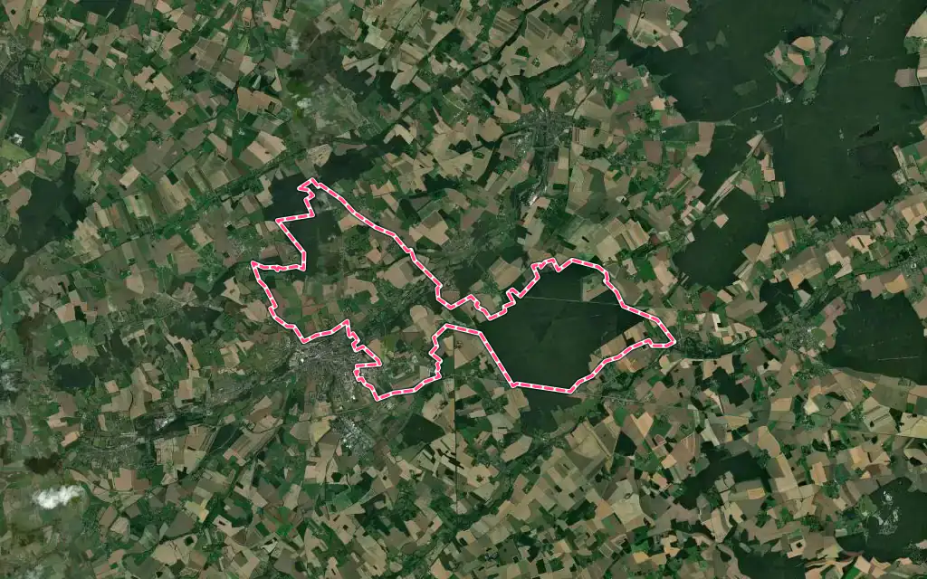 Vue satellite de Saint-Sulpice-sur-Risle avec ses contours administratifs