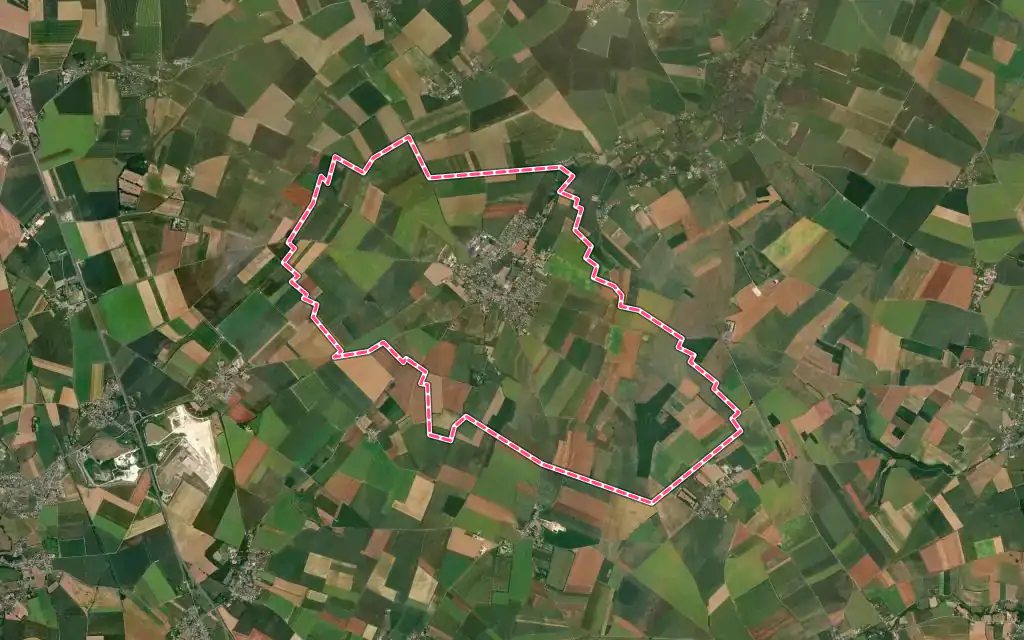 Vue satellite de Saint-Sylvain avec ses contours administratifs