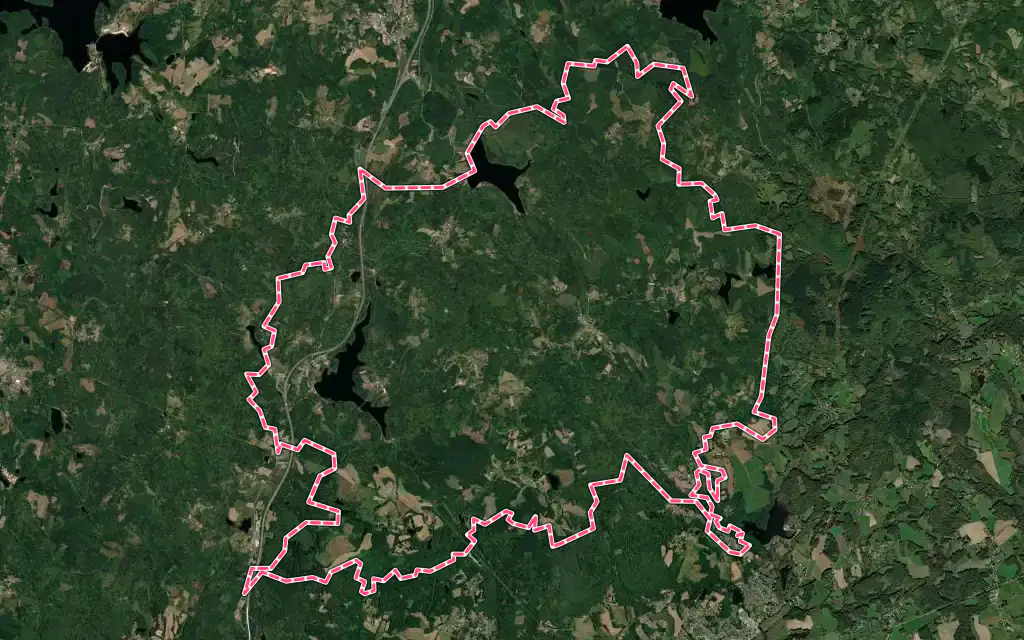 Vue satellite de Saint-Sylvestre avec ses contours administratifs