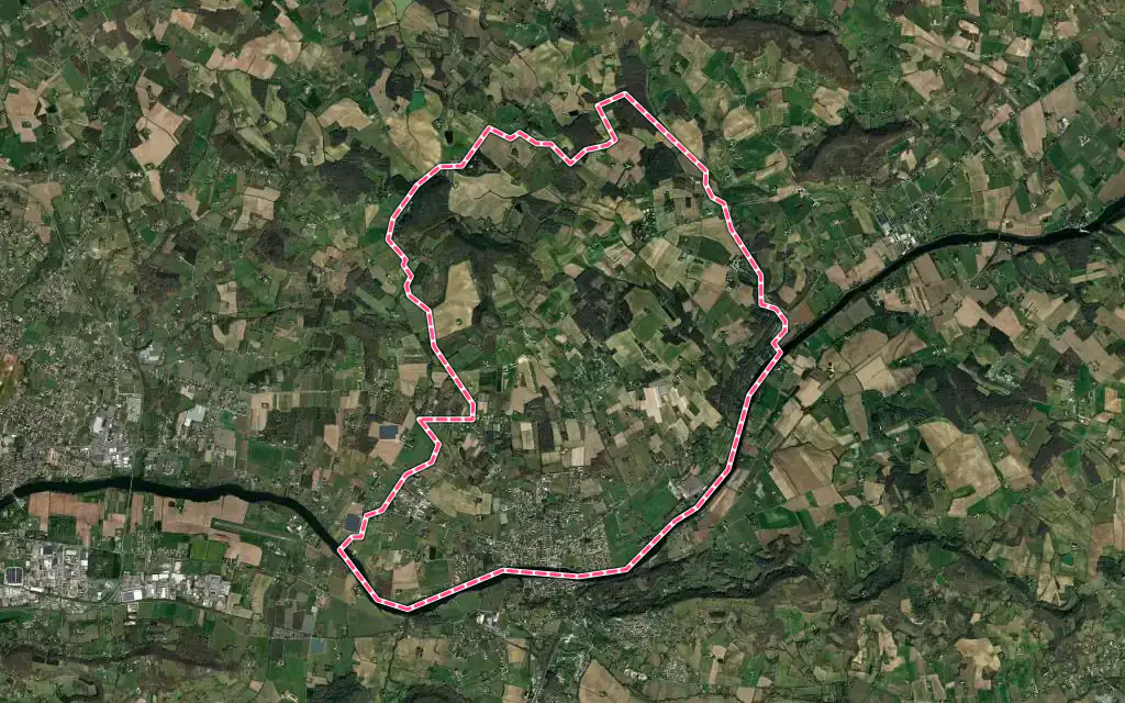 Vue satellite de Saint-Sylvestre-sur-Lot avec ses contours administratifs