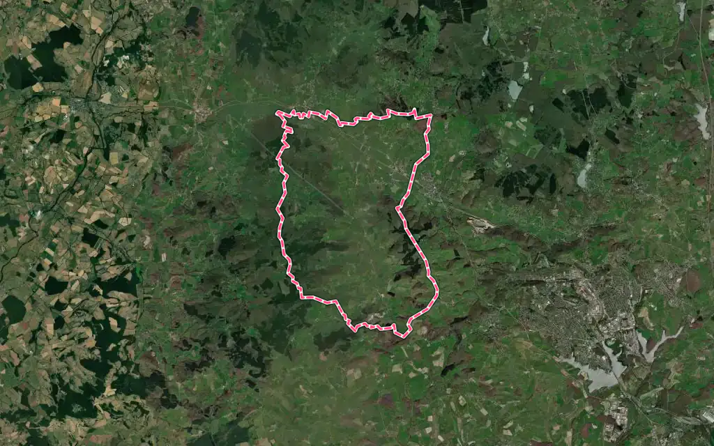 Vue satellite de Saint-Symphorien-de-Marmagne avec ses contours administratifs