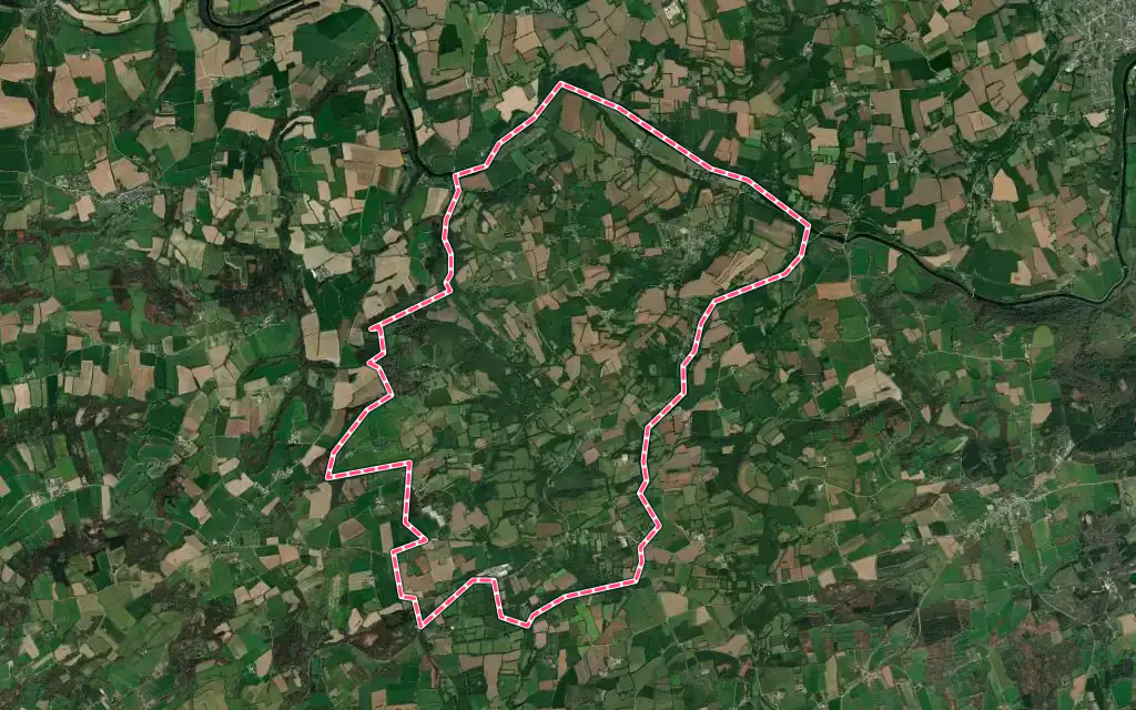 Vue satellite de Saint-Thois avec ses contours administratifs
