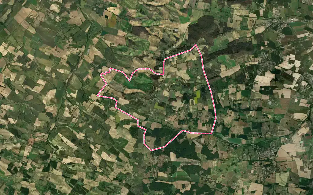 Vue satellite de Saint-Thomas avec ses contours administratifs