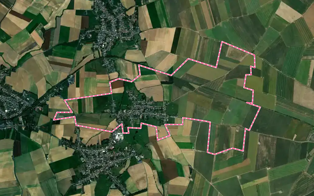 Vue satellite de Saint-Vaast-en-Cambrésis avec ses contours administratifs