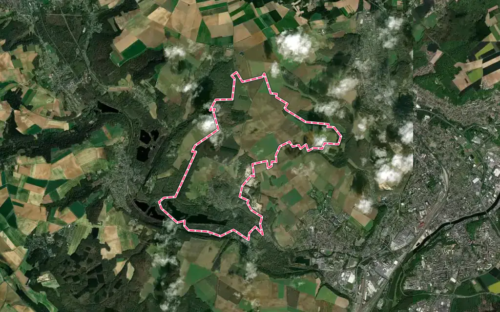 Vue satellite de Saint-Vaast-lès-Mello avec ses contours administratifs