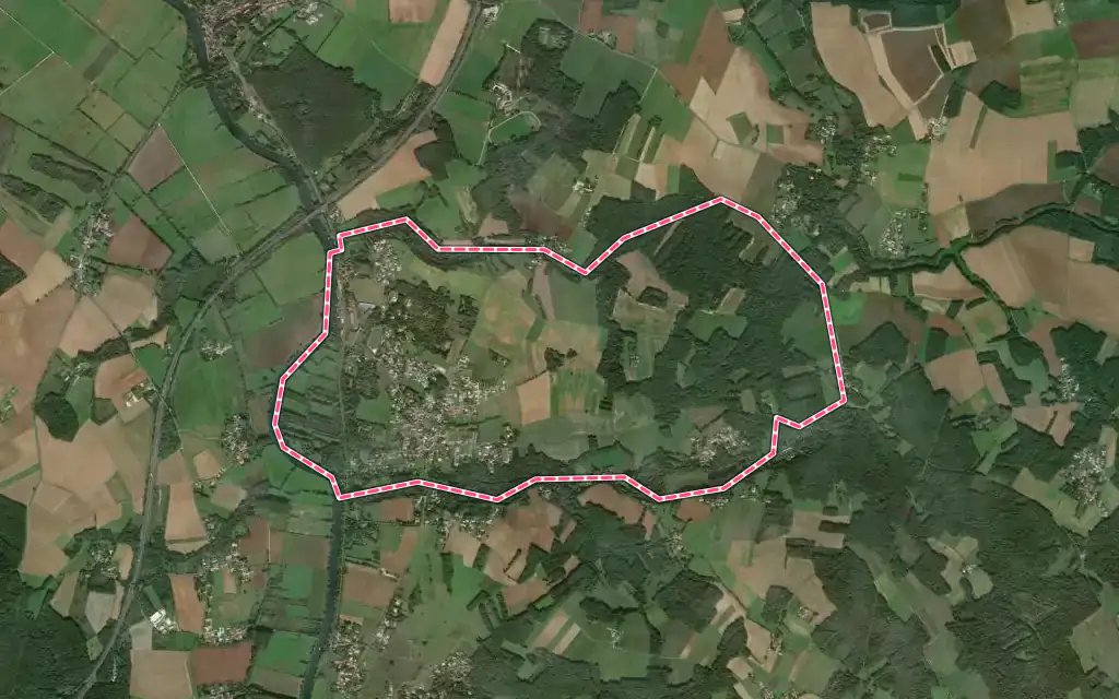 Vue satellite de Saint-Vaize avec ses contours administratifs