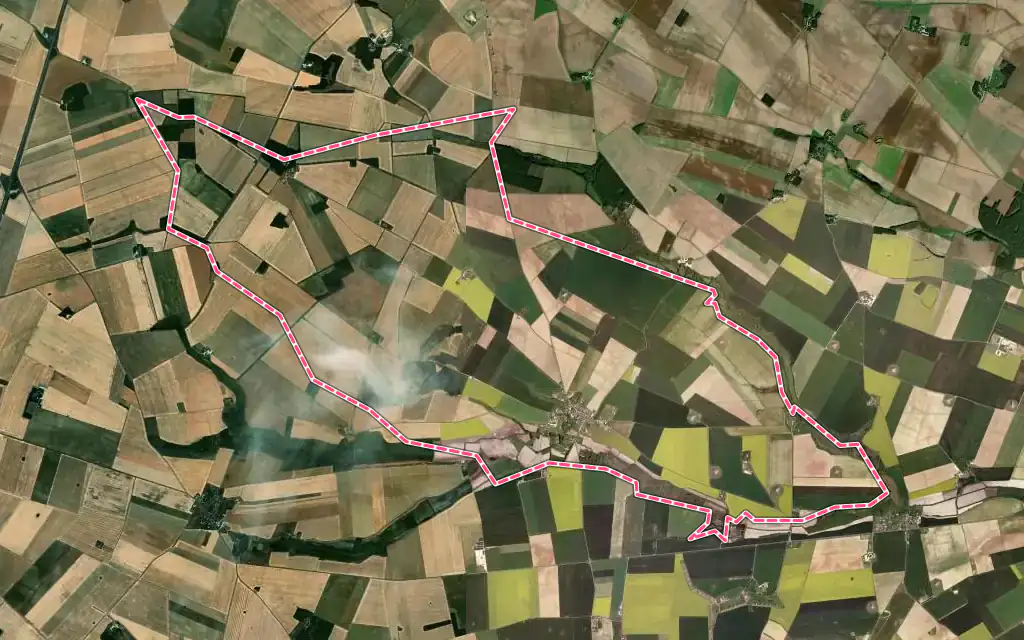 Vue satellite de Saint-Valentin avec ses contours administratifs