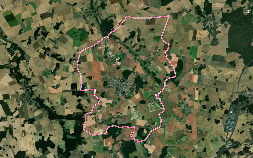 Vue satellite de Saint-Valérien avec ses contours administratifs