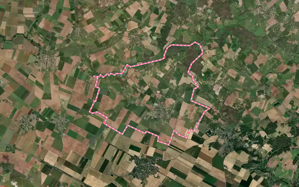 Vue satellite de Saint-Valérien avec ses contours administratifs