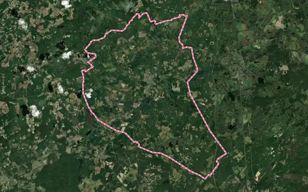 Vue satellite de Saint-Viâtre avec ses contours administratifs