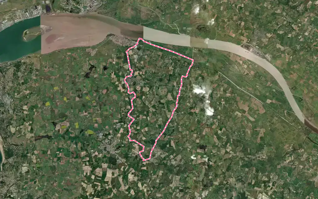 Vue satellite de Saint-Viaud avec ses contours administratifs
