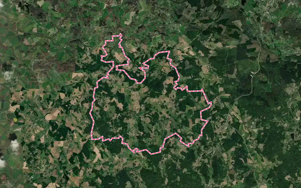 Vue satellite de Saint-Victor-en-Marche avec ses contours administratifs