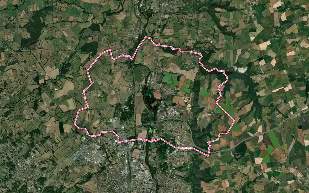Vue satellite de Saint-Victor avec ses contours administratifs