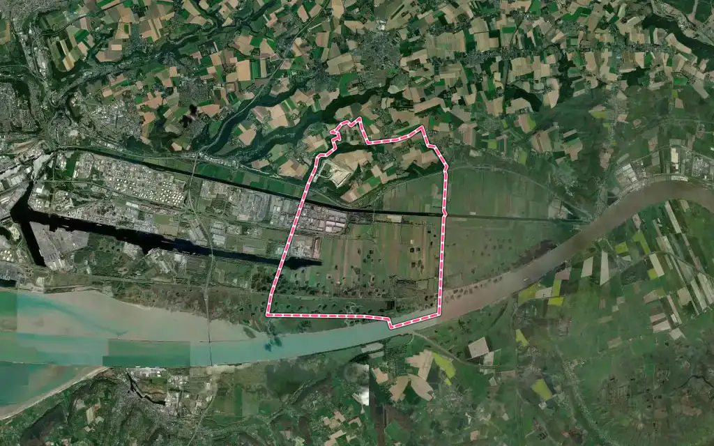 Vue satellite de Saint-Vigor-d'Ymonville avec ses contours administratifs
