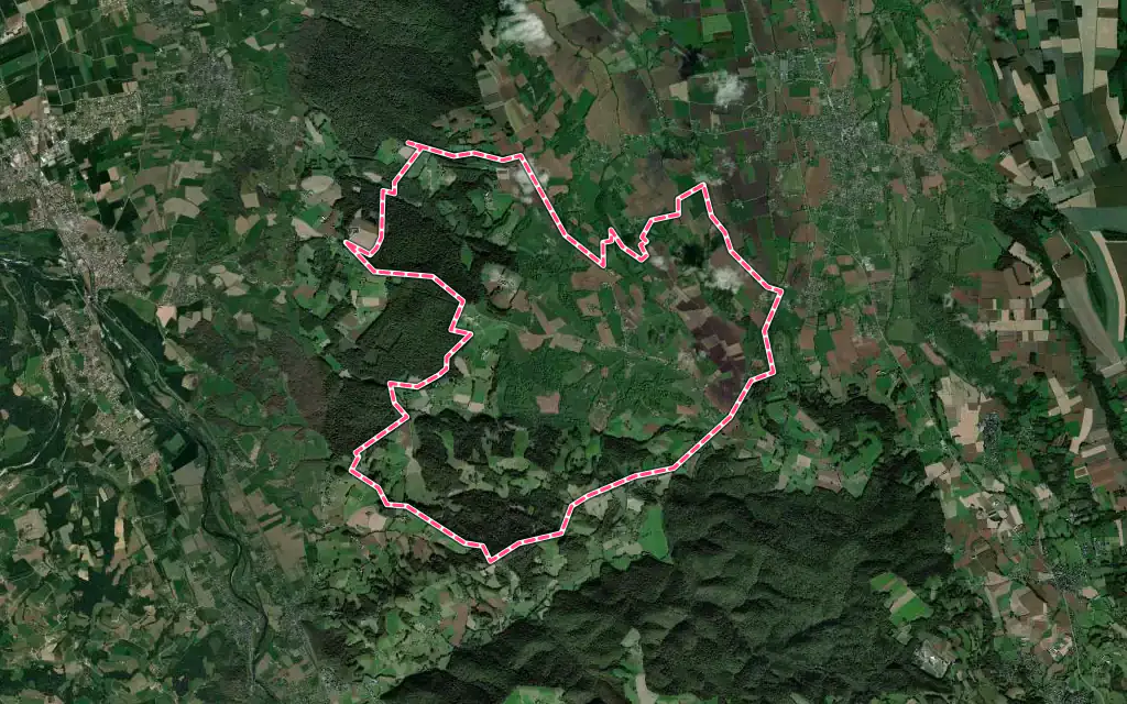 Vue satellite de Saint-Vincent avec ses contours administratifs
